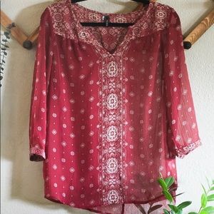 Maurice’s boho 3/4 sleeve top